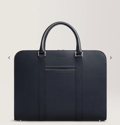 Carl Friedrik Palissy Leather Briefcase Navy -BRAND NEW