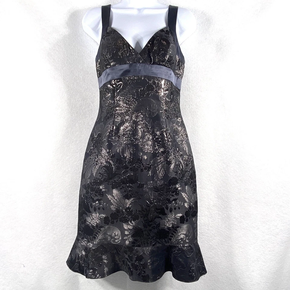 Terno social feminino Aidan Mattox 2 peças 4 blazer preto manga curta acolchoado cintilante - Imagem 3 de 4