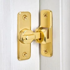 2 Packs Gold Enhanced Security Flip Latch Lock - Heavy-Duty 90/180 Degree Sli...