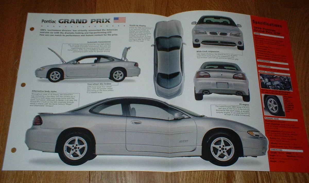 1999 PONTIAC GRAND PRIX IMP Brochure; GTP