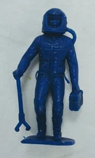 Vintage 1960's MARX MPC Plastic Space Man Astronaut Toy Figure Blue Box Grabber