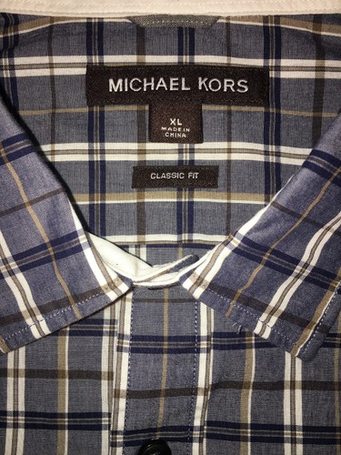 Michael Kors Herren Hemd Classic Fit XL Langarm Farbe Blau 100% Baumwolle - SCHARF - Bild 5 von 8