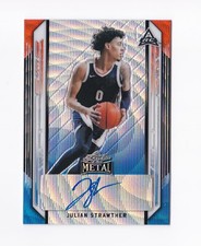 2021-22 Leaf Metal Red White Blue Wave Julian Strawther 7/7 Auto Gonzaga Nuggets