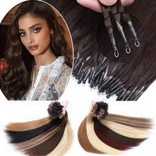 Real Thick Nano Ring Loop Remy Human Hair Extensions Rings Beads Tip 300S 1G/S U