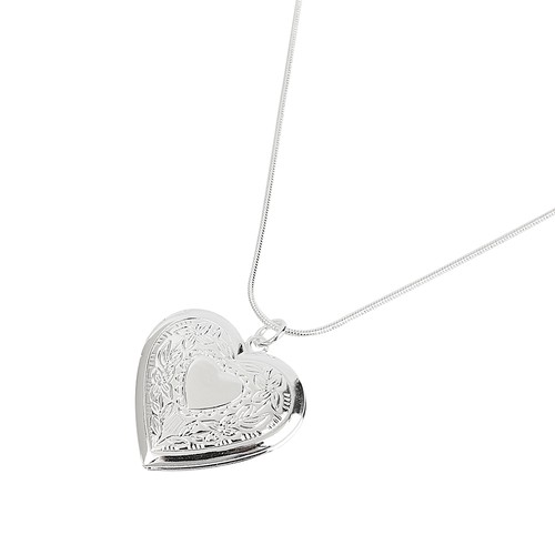 Collana Ciondolo Foto Ciondolo Cuore Placcato Argento Sterling 925 18" + Borsa Regalo - Foto 2 di 6