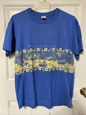 Vintage 90s Anvil Single Stitch Shirt Blue Moose Wearabouts Tubing USA Made XL