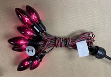 C-9 Red Translucent 7-bulb String Christmas Lights - Lot 6
