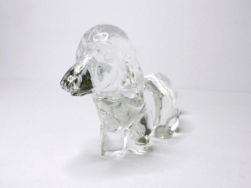 4" Miniatur Clear GLASS DACHSHUND DOG Pet Figure Art Glass Ornament- d3 - Picture 10 of 15