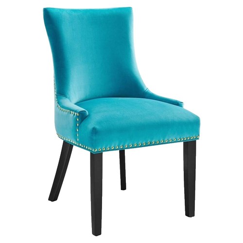 Modway Regent Fabric Dining Chair - Teal Upholstered With Tufted Back & Nailhead Trim