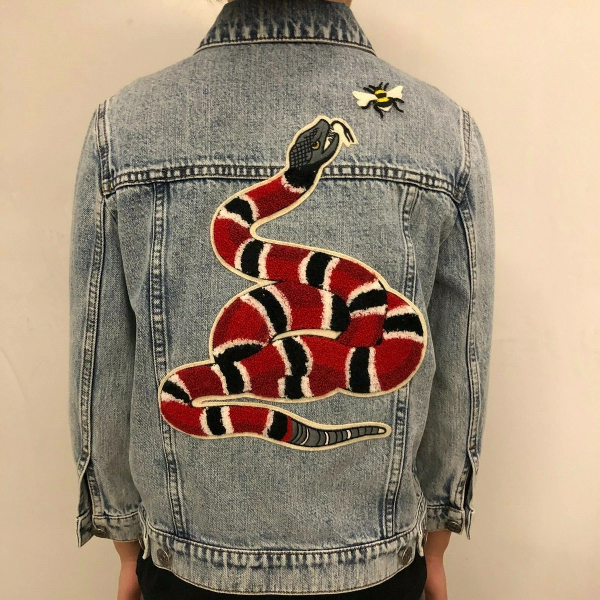 Authentic GUCCI Kids Denim Jeans Snake Jacket Size 6 Years eBay