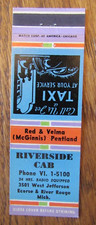 TAXI CAB MATCHBOOK COVER: RIVERSIDE CAB ECORCE, MICHIGAN 1940s MATCHCOVER -D24