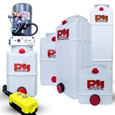 KTI 12V Single-Acting Hydraulic Pump - Poly Reservoir