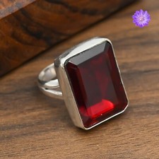 Red Garnet Gemstone Handmade 925 Sterling Silver Designer Jewelry Ring Gift