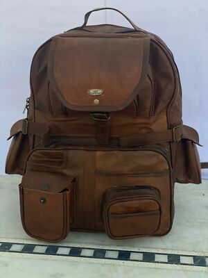 Leather Laptop Backpack Rucksack Travel Bag Best Gift For Men's Men's Large Real