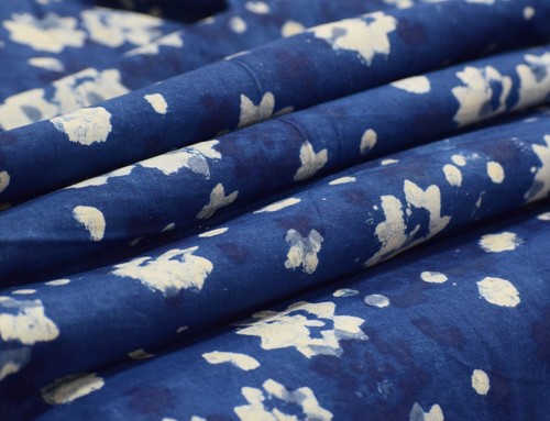 Natural Hand Dyed Indigo Blue Cotton Fabric DIY Sewing Craft Material By Yard - Picture 7 of 24