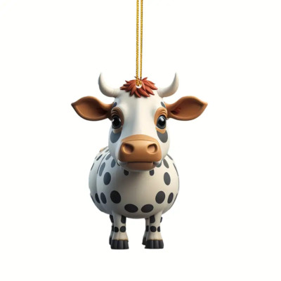 Acrylic Cow Car Ornament, Backpack Accessory - New