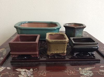 Japanischer neuer Bonsai Topf 5 Stück / FARBIG / [ 10 ]