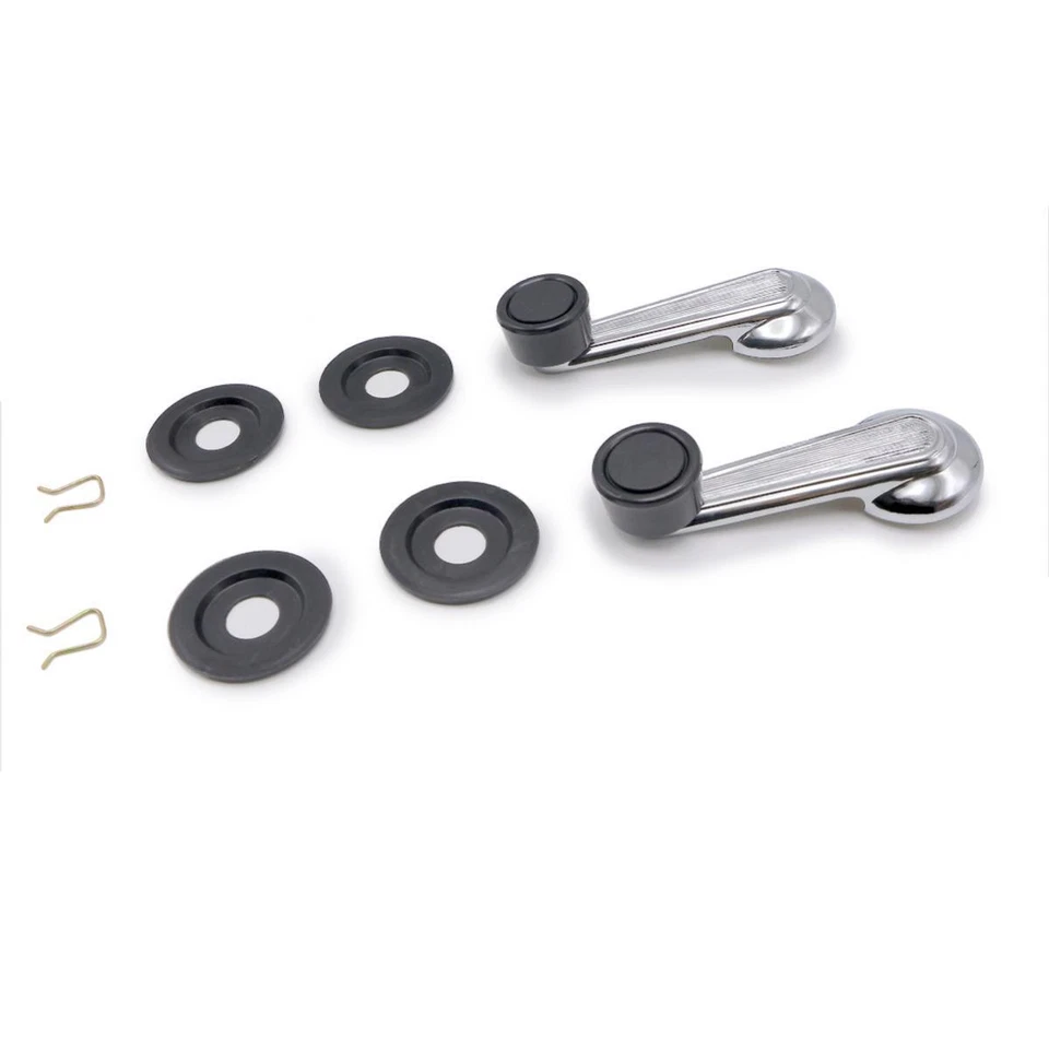 Par de manivela de ventana cromada manual interior para Nissan Datsun 720 1980-91 Foto 3 de 4