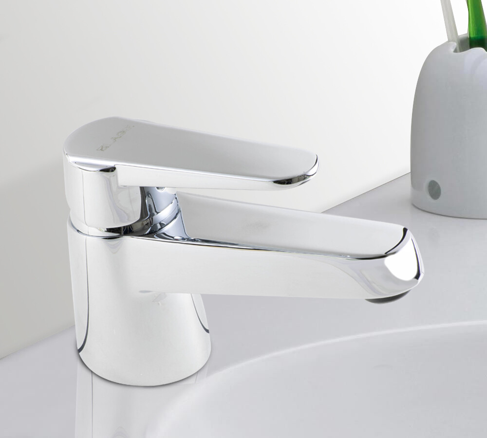 Robinet mitigeur de vasque en laiton chromé brillant haute résistance