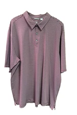 Cutter & Buck  CBDryTec 50UPF  4XT/4TGL Red,White ,Gray& Burgundy Striped Shirt