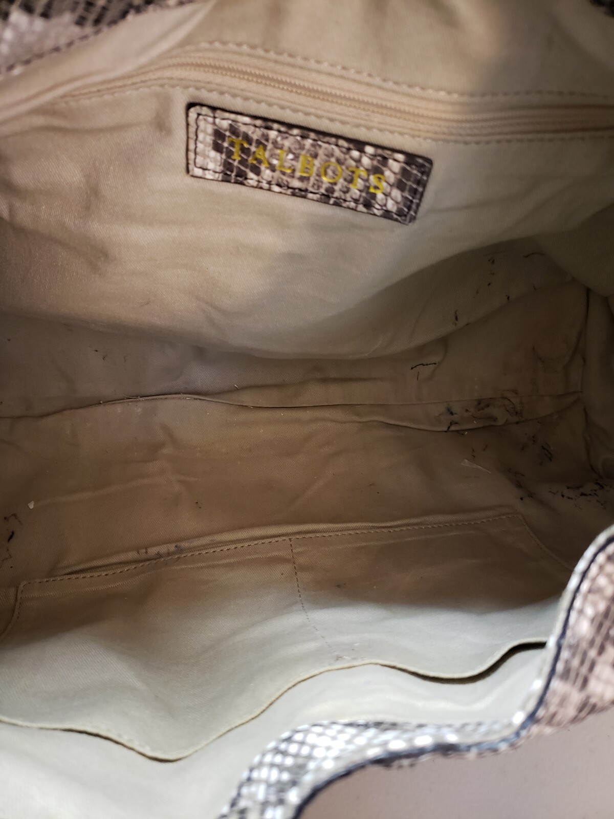 Talbots Python Leather Handbag Large - image 7