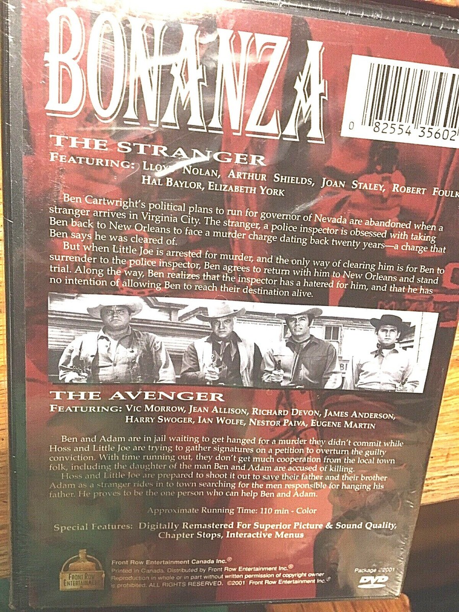 洋画・外国映画 Bonanza DVD Bonanza DVD:2 Episodes on 1 DVD (The Stranger; The Avenger