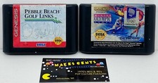 Lot Of 2 -Sega Genesis Cartridges Pebble Beach Golf Links & Winter Olympic Games