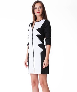 black and white western dress