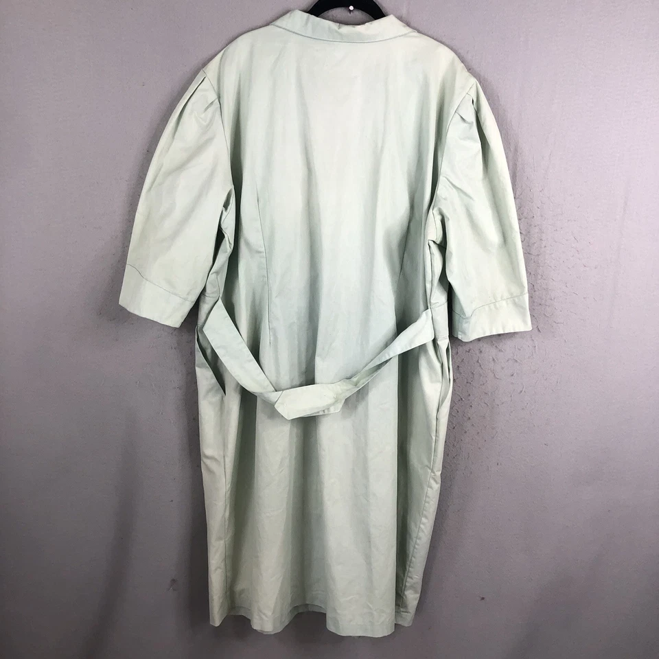 Vintage Prima Coat Womens 3XL XXXL Mint Green Twill Double Breasted Lightweight - Изображение 3 из 4