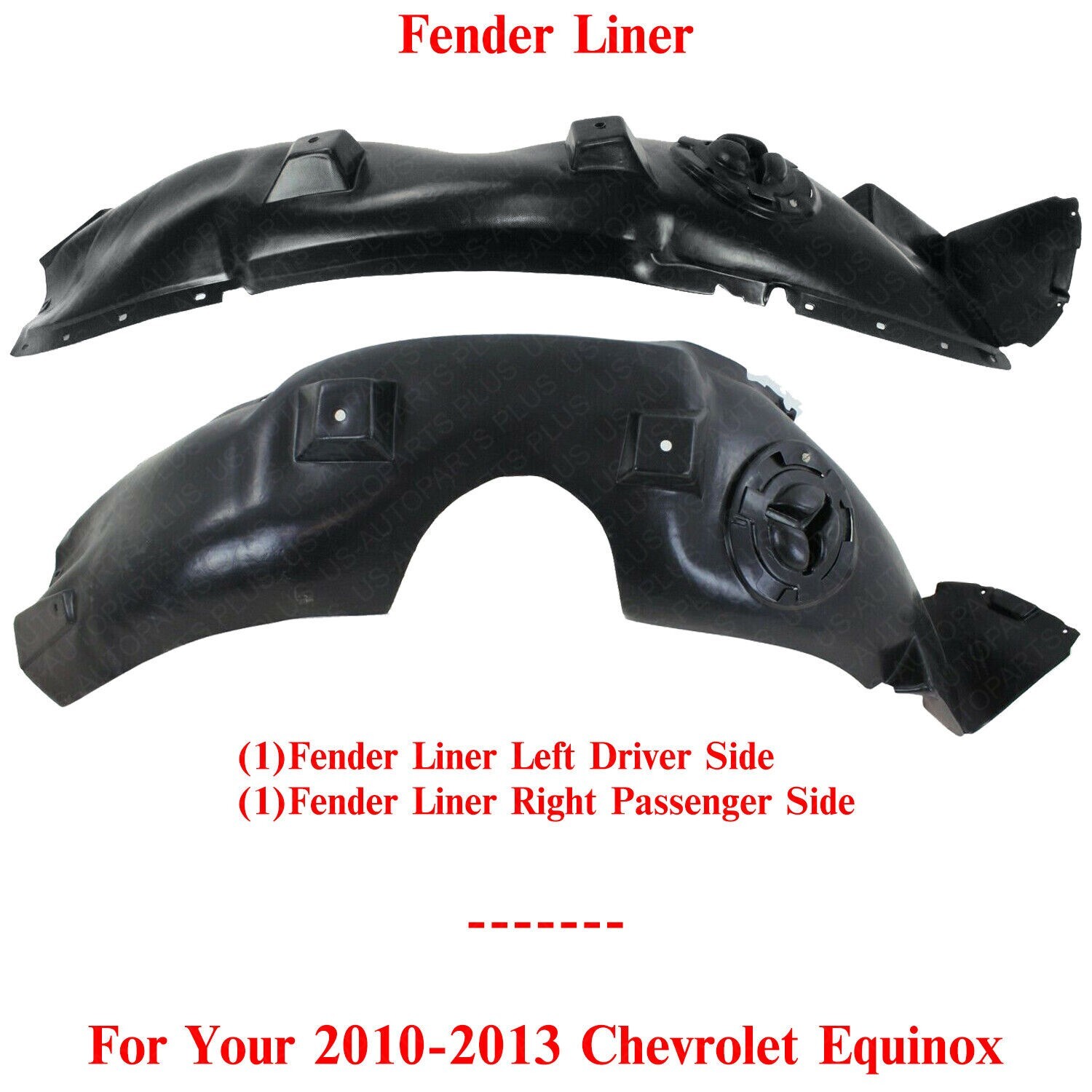Right Side Fender Liner W/ Clips For 2010-2013 Chevy Equinox - Passenger Splash Guard, GM1249223 5 thumbnail image