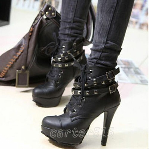 lace up platform boots heels
