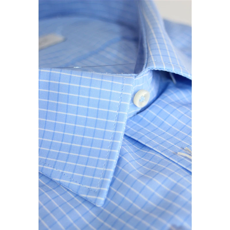 CAMICIA UOMO CALIBRATA 100% COTONE COLLO TG 50-51-52-53-54 PHILO VANCE QUADRI - Immagine 4 di 4