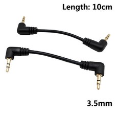 10pcs Short 3.5mm 1/8" Male Right Angle To Male Right Stereo Car AUX Audio Cable
