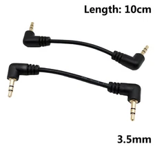 10pcs Short 3.5mm 1/8" Male Right Angle To Male Right Stereo Car AUX Audio Cable