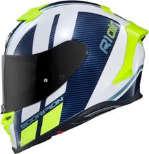 SCORPION  EXO-R1 AIR FULL FACE HELMET - CORPUS WHITE/BLUE - 2X - R1-1017