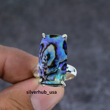 Abalone Shell Gemstone 925 Sterling Silver Handmade Ring Jewelry Size-8" SA-202