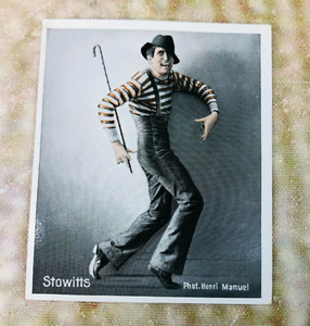 vtg circus Germany clown picture advertisment 2" x 2.25"