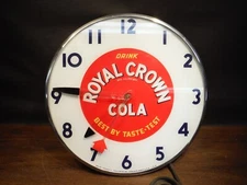 Royal Crown RC Cola Lighted Pam Clock Soda Advertising -missing top glass lens
