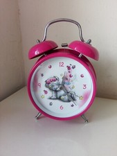 Me To You Tatty Teddy bears Alarm Clock Pink twin Bell Quartz Vintage round face