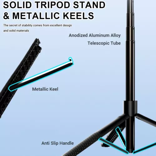 360° Selfie Stick Tripod Remote Bluetooth Stand Phone Desktop Stand Desk Holder - Picture 6 of 10