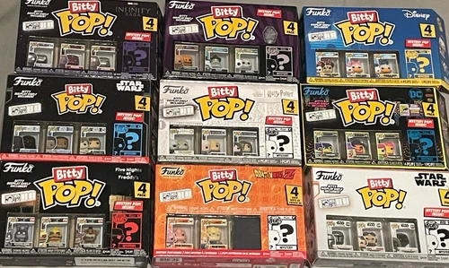Funko Bitty Pop Surtido Elige FNAF Star Wars Pixar Disney Marvel NBC ATLA 85th