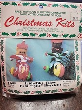 VTG Merri Mac Christmas Ornament Kit Little Tikes Bikes 21-85 Makes 3