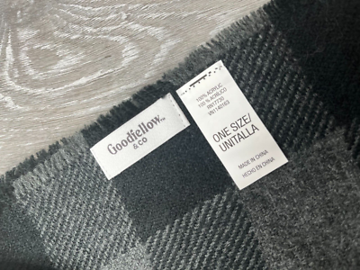 のの Goodfellow & Co Woven Fringe Scarf, Black/Grey Plaid, One Size | eBay