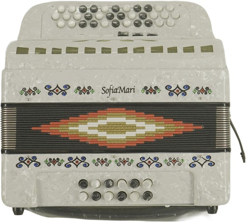 SofiaMari SMTT-3412, Two Tone Accordion White Pearl, Fa/Mi