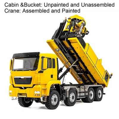 LESU 1/14 Hydraulic Roll on off RC Dumper Truck Crane TGS Cabin Metal 8x8Chassis