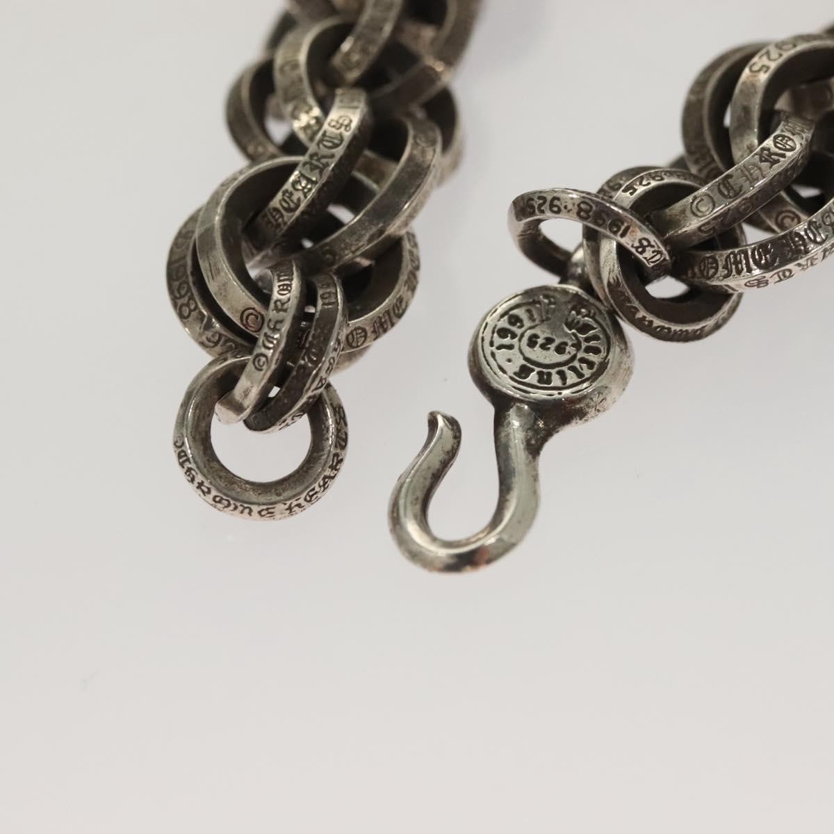 ☆ CHROME HEARTS ダブルBリング チャーム Chrome Hearts Double B Ring Bracelet Ag925 Silver Auth 132979SAM