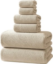 6-Piece Bath Towel Set - 2 Washcloths, 2 Hand Towels, 2 Bath Towels  Ultra-Fibe
