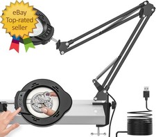 Magnifying Glass with Light and Clamp 15X 10X Desk Magnifying Lamp 84 LED Real
