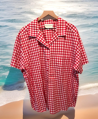 Vtg Marissa Christina II Gingham Button Blouse Made in USA 100% Cotton Ladies 2X