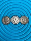 1917-D, 1918-P & 1919-P MERCURY DIMES VG-VF,   👀.   see below for specifics,